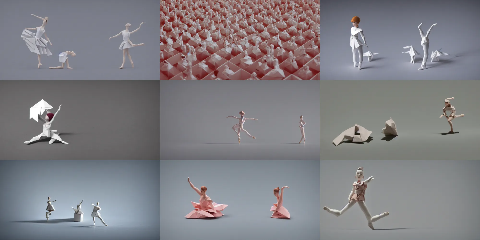 Prompt: beautiful three point perspective film still of funko pop origami character study in holly herndon meets merce cunningham, extreme closeup portrait in style of frontiers in miniature porcelain photography fashion architectural art studio edition, miniature ballerina figurine, pointe pose, tilt shift background, soft lighting, kodak portra 4 0 0, 8 k, macro, cinematic style by emmanuel lubezki