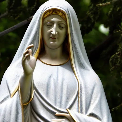 Image similar to closeup of Virgin Mary statue