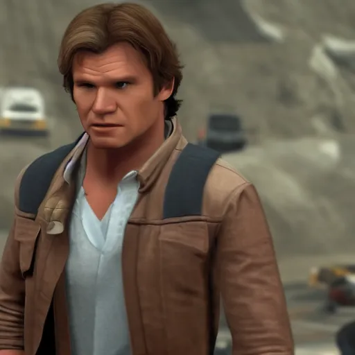 Image similar to Film still of Han Solo, from Grand Theft Auto V (2013 video game)