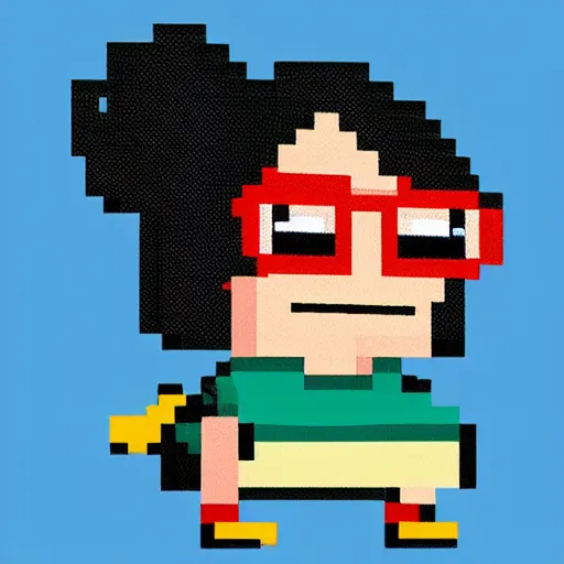 Image similar to Pixel art of Tina Belcher from Bob's Burgers