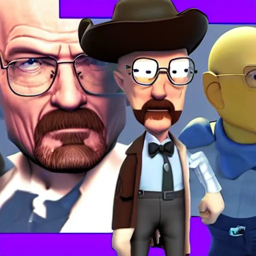Prompt: walter white in a pixar fighting game