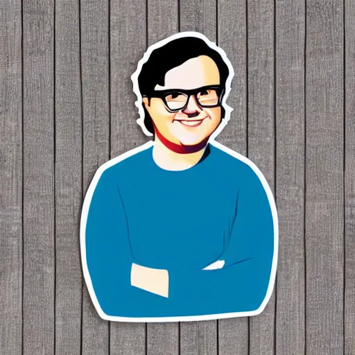 Image similar to clark duke vector, svg sticker art