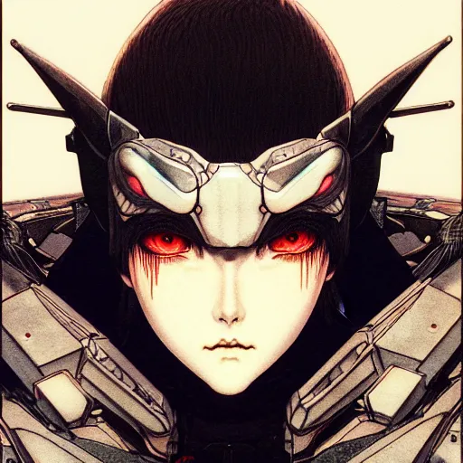 Image similar to prompt : photorealistic cinematic 3 d render of persona soft light painted by takato yamamoto, mecha attributes and armor, inspired by ghost in shell anime, smooth face feature, intricate oil painting, high detail, sharp high detail, manga and anime 1 9 8 0
