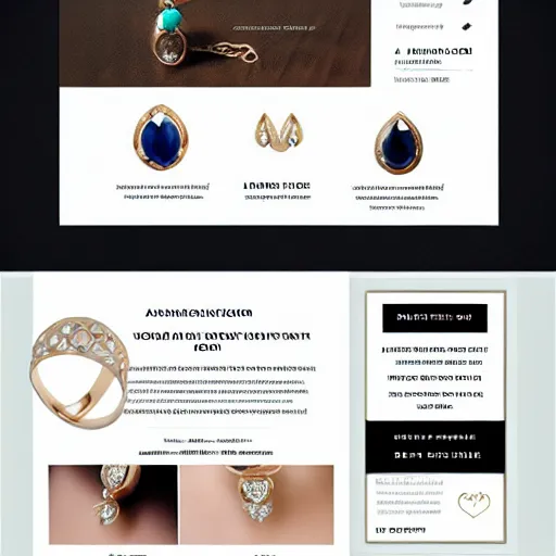 Prompt: landing page of a modern and elegant jewelry, web design, concept