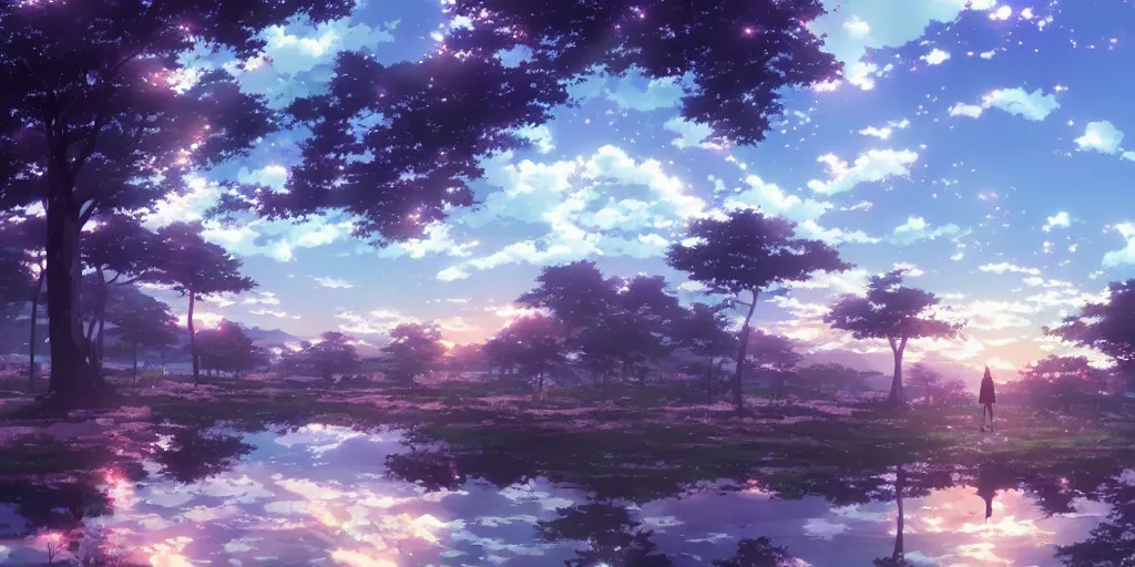 Image similar to beautiful anime scenery by makoto shinkai
