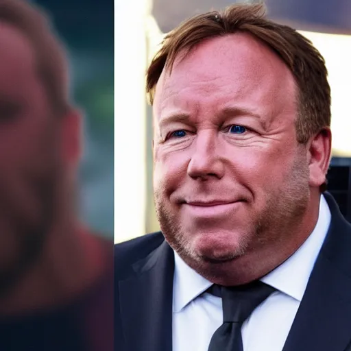 Image similar to alex jones as a fortnite skin, 4 k, high detail, high - resolution photograph, professional photography, ultra - detail