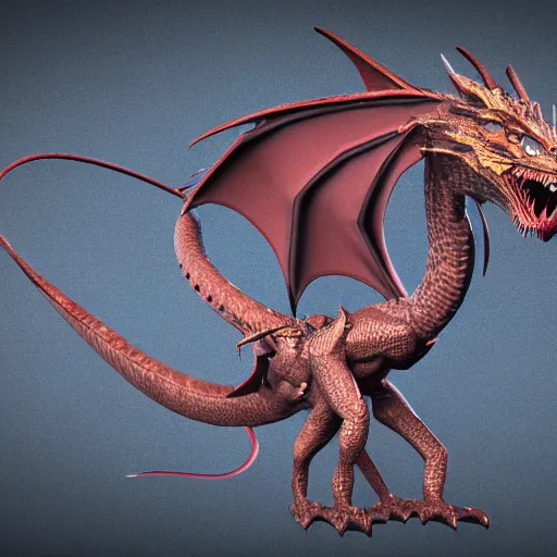 Prompt: 3d render of a dragon, highly detailed,