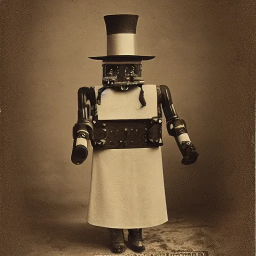 Prompt: robot as a rabbi, lithuanian, 1 8 7 0, photograph, robo, android, cyborg