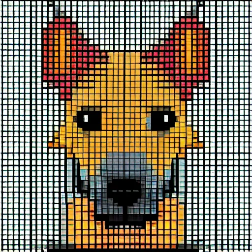 Prompt: dog, pixelart