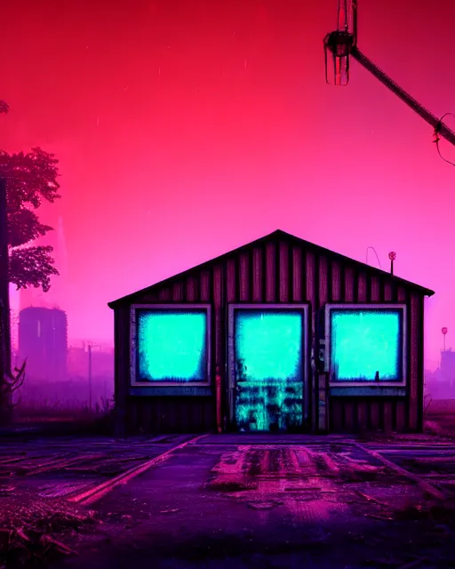 Prompt: a beautiful photorealistic rendering of urbex storage building city industrial architecture nature abandoned by beeple, azeroth neon noir nightvision lightpaint synthwave tron landscape at night thermal imaging darkacademia infrared meadow bladerunner 2 0 4 9 biopunk, archdaily, wallpaper, highly detailed, trending on artstation.