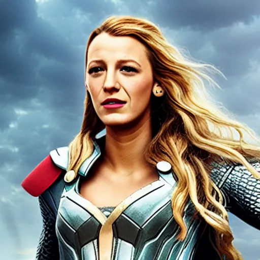 Image similar to blake lively as the mighty thor