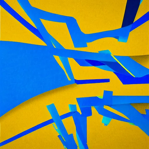 Prompt: abstract blue and yellow background