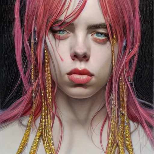 Image similar to Billie Eilish, by Mark Brooks, by Donato Giancola, by Victor Nizovtsev