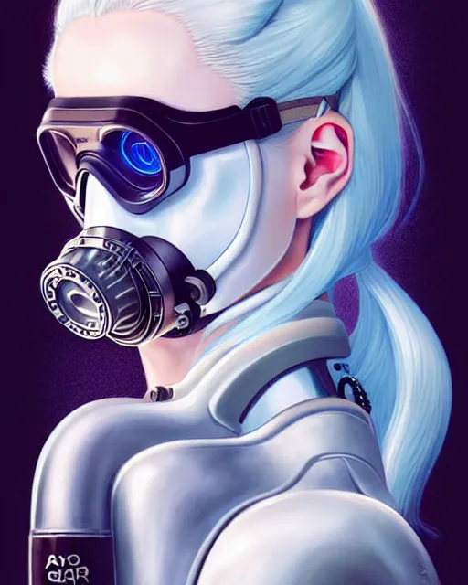 Prompt: white haired cyborg sophie turner wears gas mask octopus chimera, fine detail!! anime!! realistic shaded lighting!! poster by ilya kuvshinov katsuhiro otomo ghost in the shell, rutkowski giger villeneuve artgerm garmash and rob rey