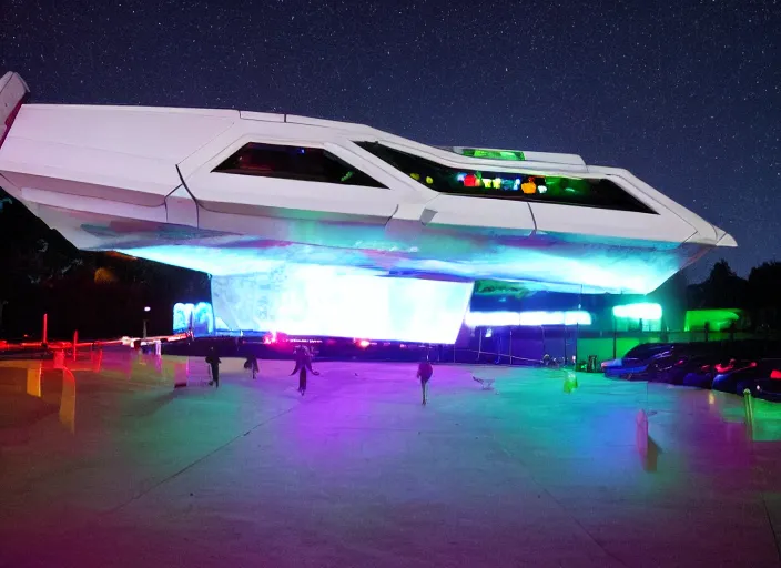 Image similar to Space ship, lazertag, drive in movie theater