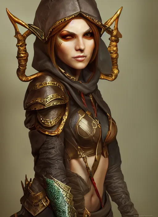 Prompt: full body concept art, heavy oil painting of a D&D style elven female thief with a very beautiful face and centered eyes wearing full intricate clothing, ultra detailed, octane render, 4K, micro details