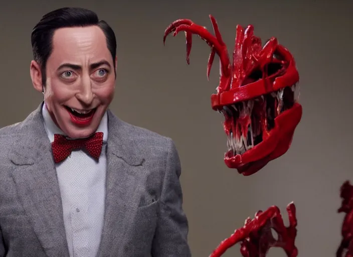 Prompt: pee wee herman, movie still, from the new predator movie, 8 k, realistic