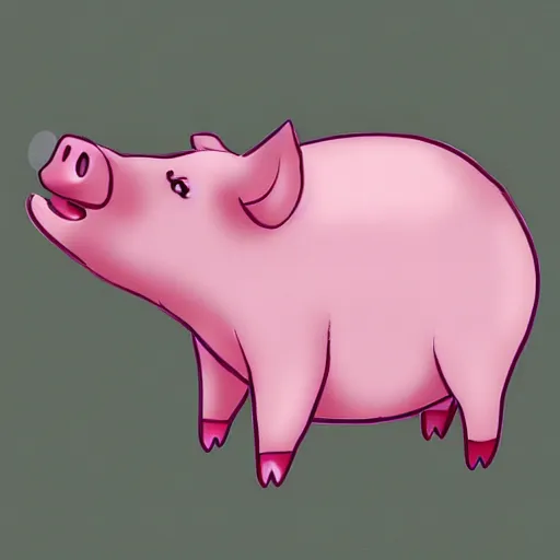 Prompt: cute adorable pig by silverfox