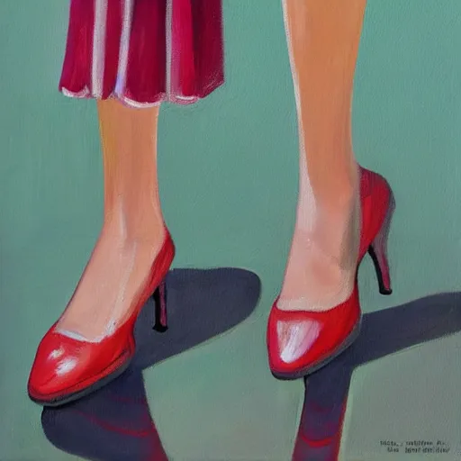 Prompt: a modern painting of classic italian heels