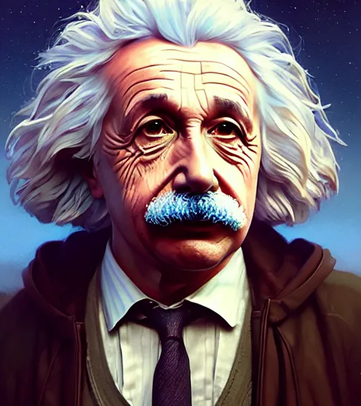 Prompt: Highly detailed portrait Einstein in GTA V, Stephen Bliss, unreal engine, fantasy art by Greg Rutkowski, Loish, Rhads, ferdinand knab, Makoto Shinkai and Lois van baarle, ilya kuvshinov, rossdraws, Tom Bagshaw, global illumination, radiant light, detailed and intricate environment