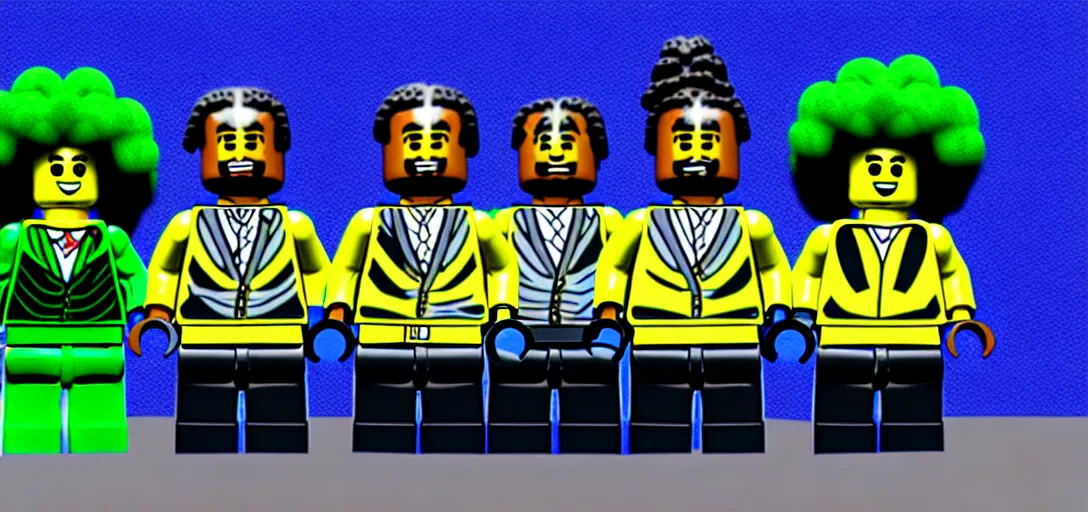 Image similar to lego snoop dogg and wizz khalifa surrounded by bunches of broccoli dean, roger digital art style