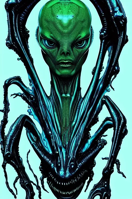 Image similar to Alien, with transparent skin, visible internal, looks like sea creatures, luminous body, floating in the void like the watcher marvel comics or dc comics guardians mixed with swamp thing. Artstyle like alexander mcqueen, anthony chong jones, yoji Shinkawa, Marc Simonetti, Mike Mignola, jae lee, Marc Silvestri, Todd mcfarlane+ full body image with head, Symmetry, dark illustration, cinematic unreal engine, hypermaximalist, symmetrical, detailed, intricate ink illustration, 8k, HD