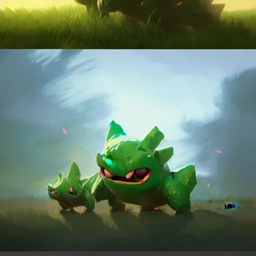 Image similar to Ivysaur digital Art, Greg rutkowski, Trending artstation,cinematic