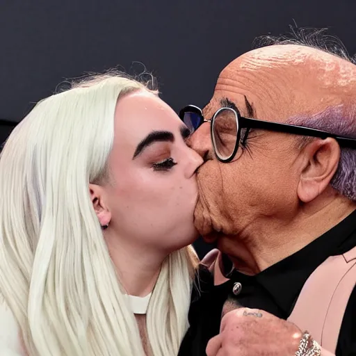 Prompt: billie eilish kissing a danny DeVito 4k