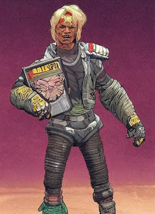 Image similar to apex legends pro wrestler. concept art by james gurney and mœbius.