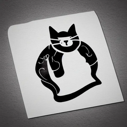 Prompt: yelling cat, logo