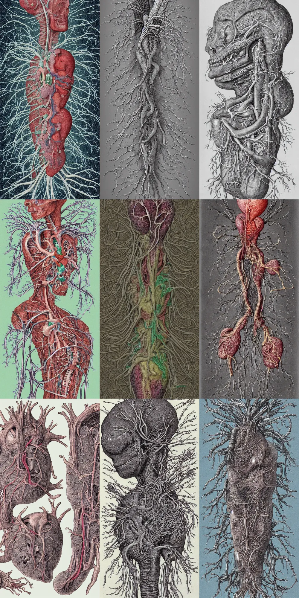 Prompt: a highly detailed scan of concept art of aliens covered in tremella - fuciformis with medical instructions on how to remove the heart, surreal, intricate, full body