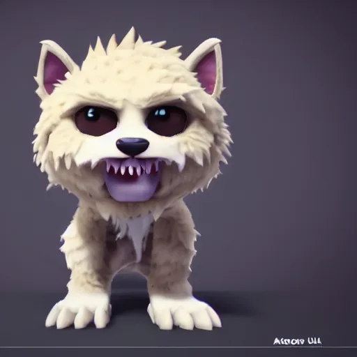 Prompt: a cute furry monster, unreal engine
