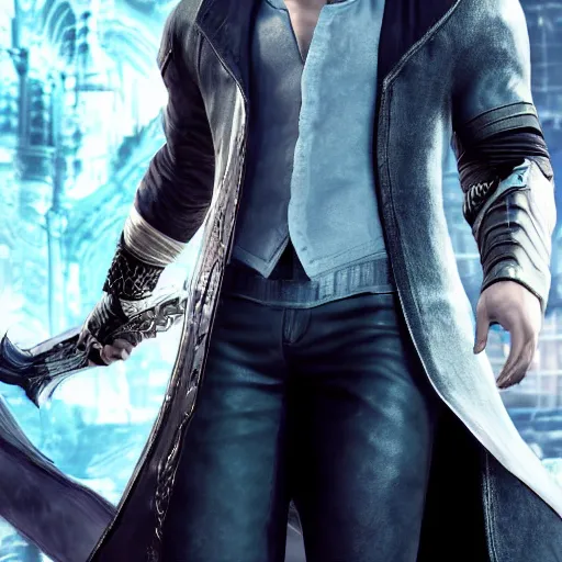 Prompt: Vergil, from dmc5, son of Sparda, beautiful, 4k, detailed face, aesthetic, realistic face, cool