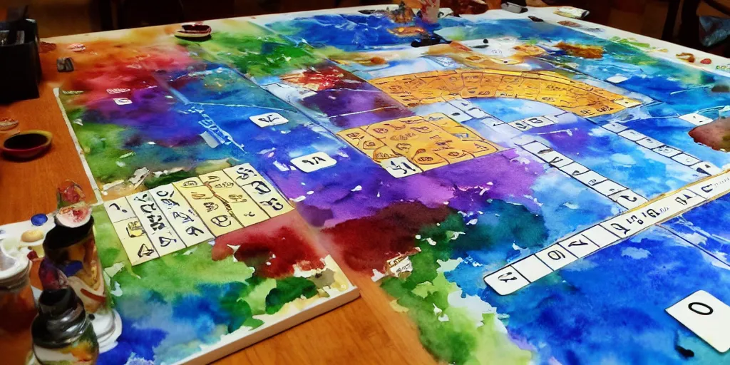 Image similar to I'm a genius! I am the King of the watercolor tableau. I win everyone and I'm in points. I love HOBBY GAMES BOARD GAMES! THE KING OF NASTOLOK! THE KING OF NASTOLOK! 4k