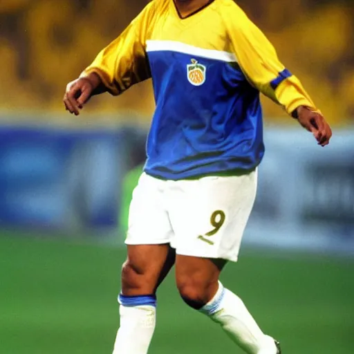 Prompt: ronaldo luis nazario de lima, close - up, # 9