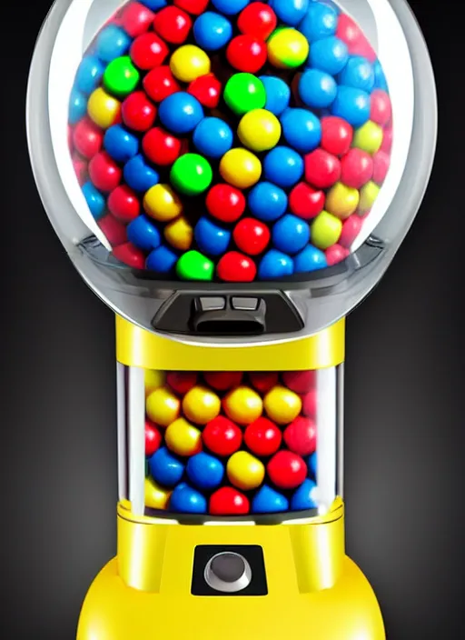 Image similar to hyper realistic award winng 8 k realistic photograph of a futuristic gumball machine