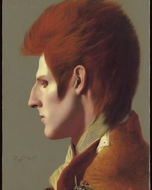 Image similar to a detailed portrait of ziggy stardust by jean auguste dominique ingres