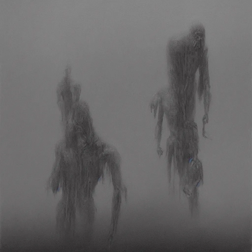 Image similar to absolute hatred, in the style of zdislaw beksinski
