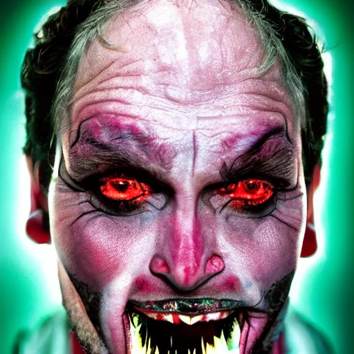 Image similar to a devil, close - up portrait photo by david lachapelle, masterpiece, trending on flickr