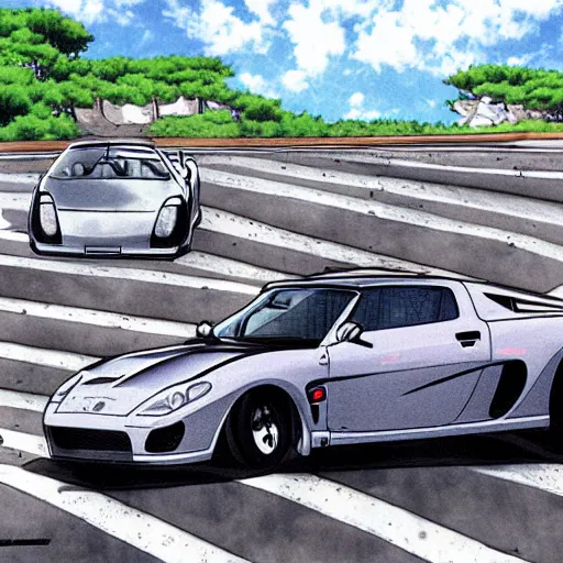 Image similar to Noble M600 in Initial D, anime art