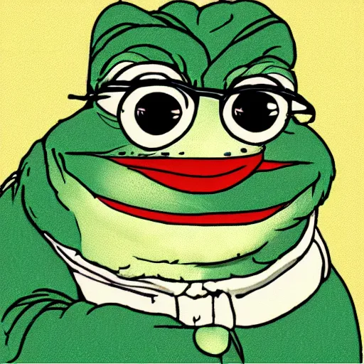 Prompt: smart pepe teaching others