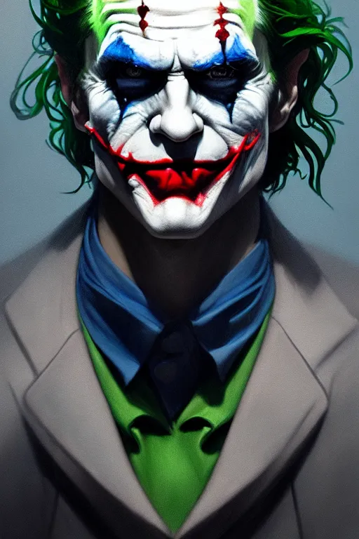 Prompt: ultra detailed portrait of the joker, sharp bone structure, extremely detailed digital painting, in the style of fenghua zhong and ruan jia and jeremy lipking and peter mohrbacher, mystical colors, rim light, beautiful lighting, 8 k, stunning scene, raytracing, octane, trending on artstation