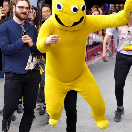 Prompt: daniel radcliffe wearing a banana costume, ultra details, photo, 8 k