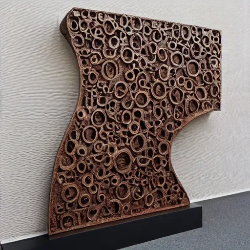 Image similar to a highly detailed 4 k photorealistic abstract design of an sculpture built on corten steel in style of eduardo chillida, jorge oteiza, agustin ibarrola