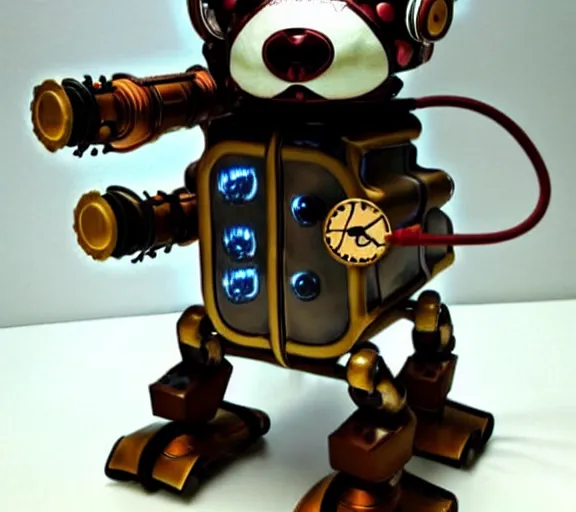 Image similar to futuristic steampunk ferret - shaped pet - robot, steampunk ferret - inspired robot, borderlands - inspired ferret - shaped robot