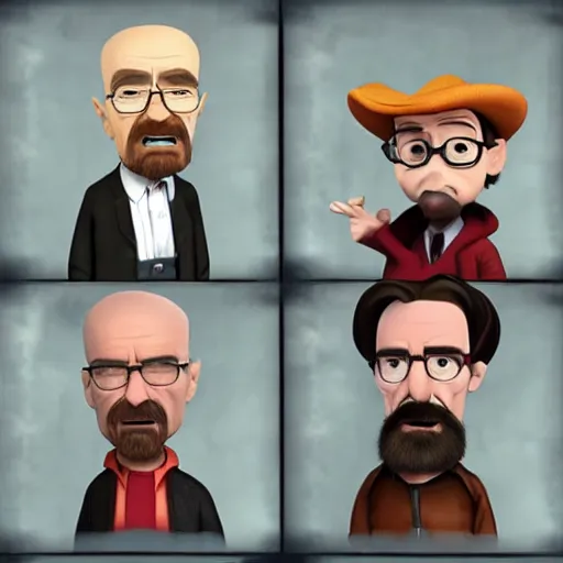 Image similar to walter white in the style of a pixar movie