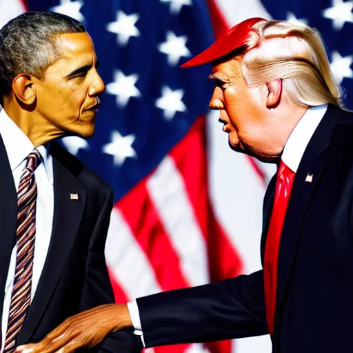 Prompt: obama and trump kissing, 4k