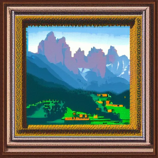 Image similar to italian dolomites pixel art