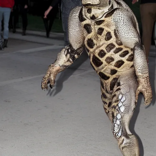 Prompt: Paparazzi shot of a Reptilian hollywood actor, full body, 8k, Canon, Gucci, Fendi
