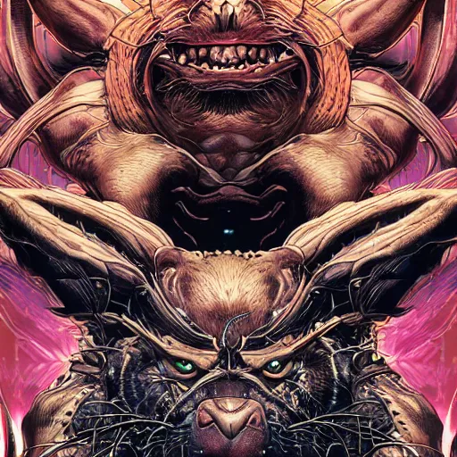 Image similar to portrait of beast from xmen, symmetrical, by yoichi hatakenaka, masamune shirow, josan gonzales and dan mumford, deayami kojima, takato yamamoto, barclay shaw, karol bak, yukito kishiro